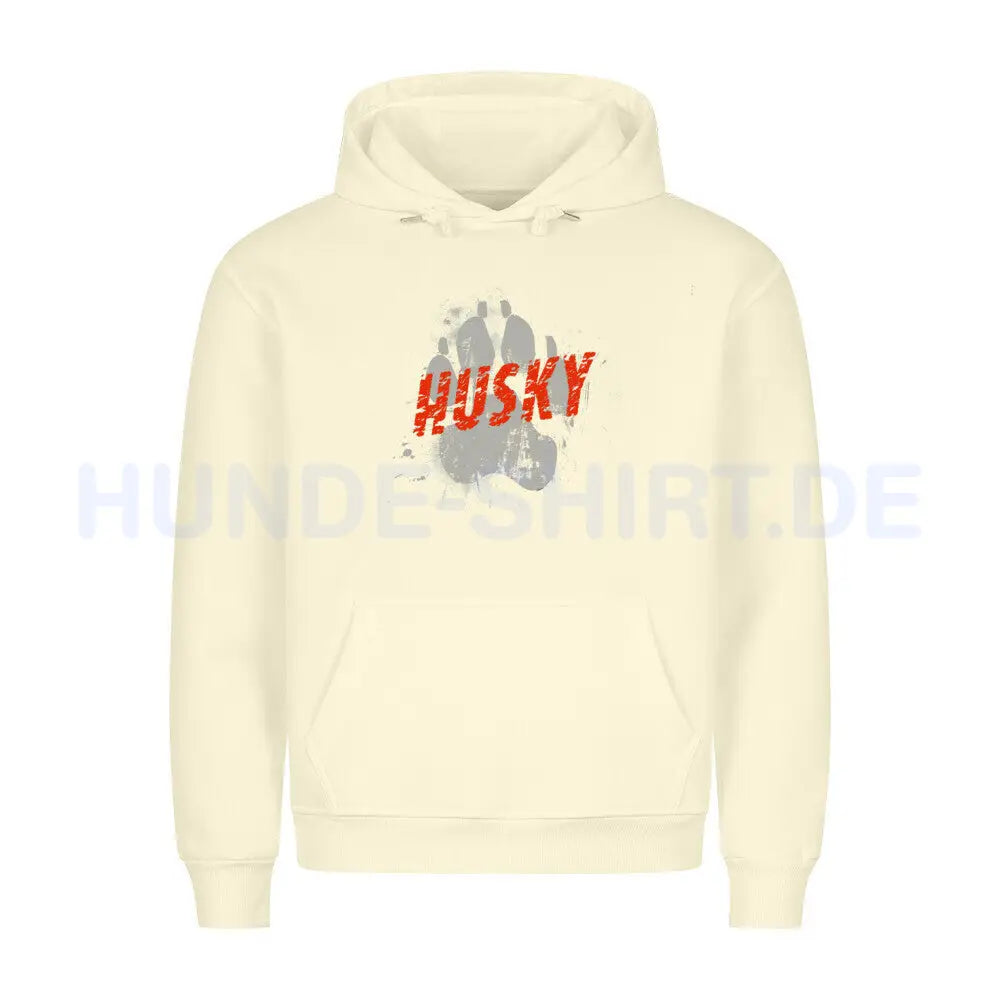 Premium Hoodie "Husky - PAW" Beige – hunde-shirt.de