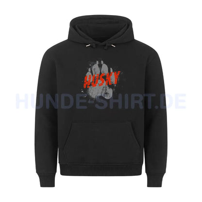 Premium Hoodie "Husky - PAW" Schwarz – hunde-shirt.de