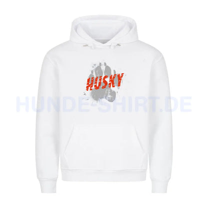 Premium Hoodie "Husky - PAW" Weiß – hunde-shirt.de