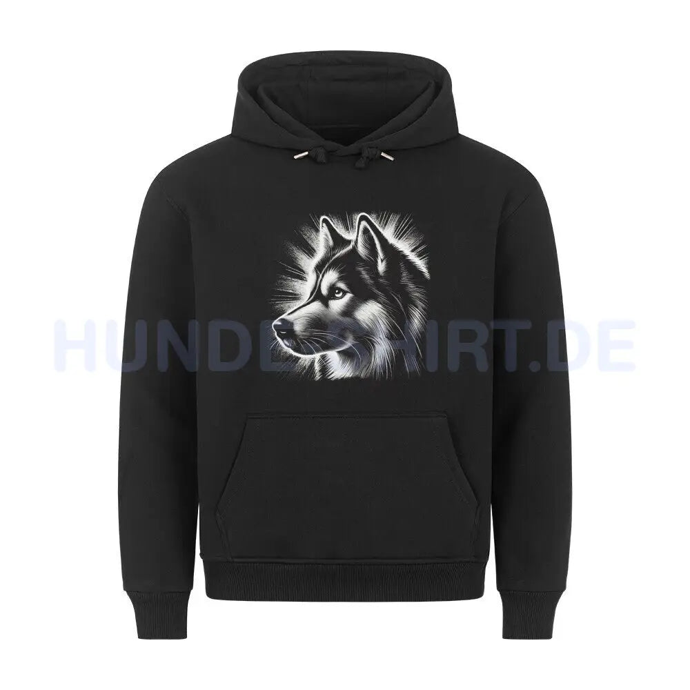 Premium Hoodie "Husky - Shine" Schwarz – hunde-shirt.de