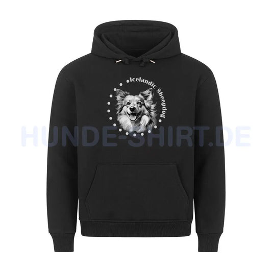 Premium Hoodie "Icelandic Sheepdog - Breed" Schwarz – hunde-shirt.de