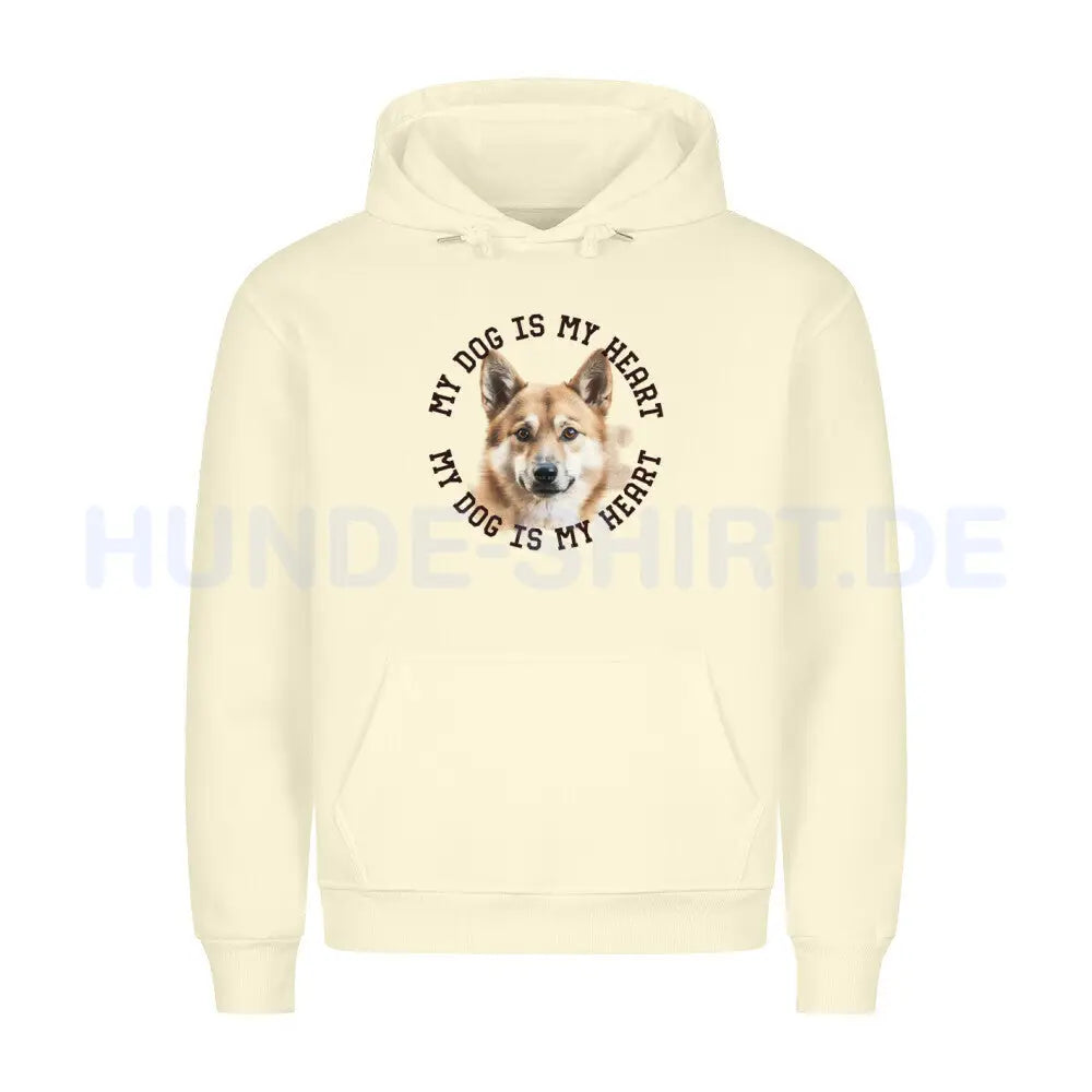 Premium Hoodie "Icelandic Sheepdog - HEART" Beige – hunde-shirt.de