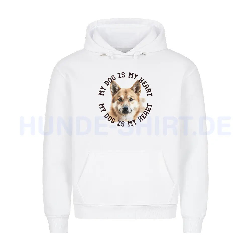 Premium Hoodie "Icelandic Sheepdog - HEART" Weiß – hunde-shirt.de