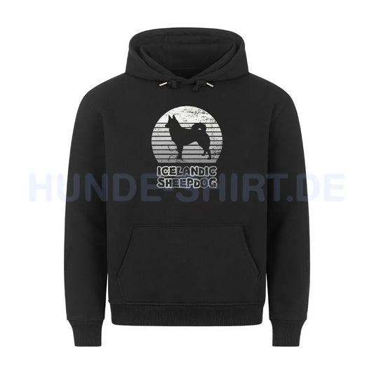 Premium Hoodie "Icelandic Sheepdog - Silhouette" Schwarz – hunde-shirt.de