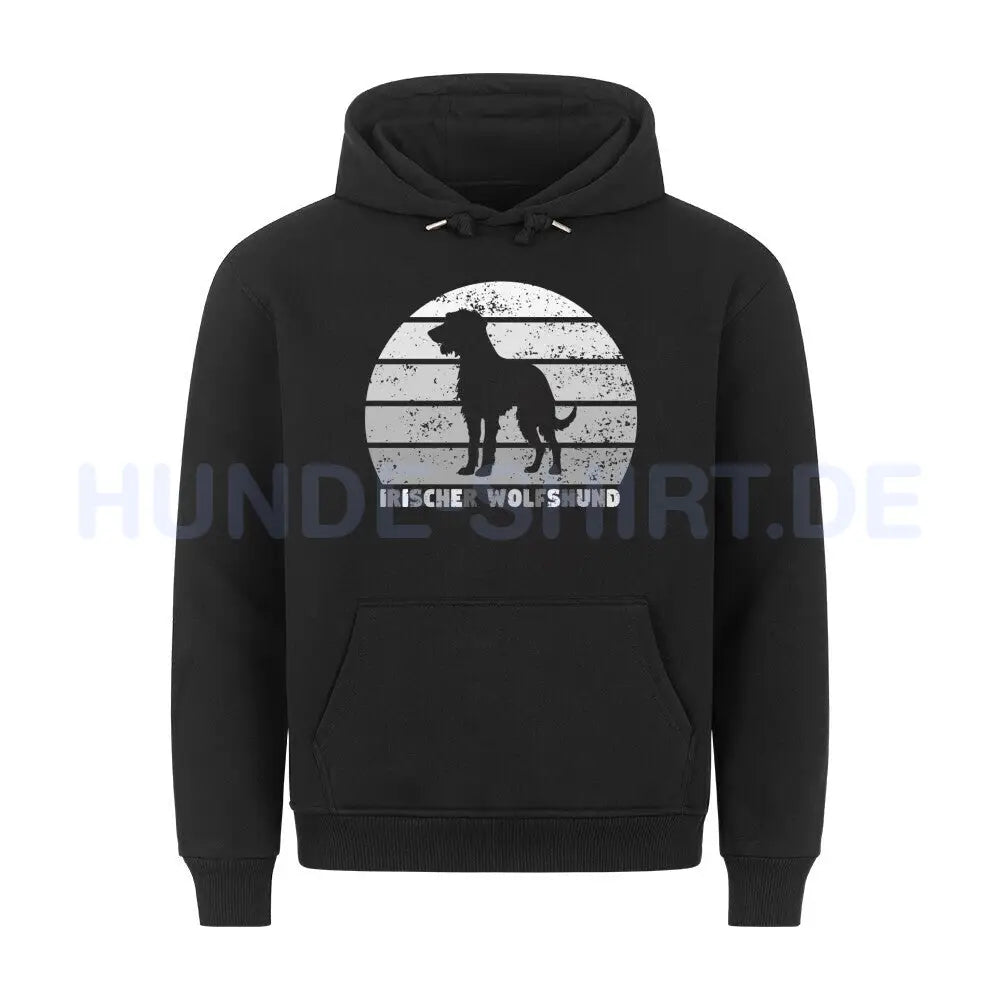 Premium Hoodie "Irischer Wolfshund 2" Schwarz – hunde-shirt.de