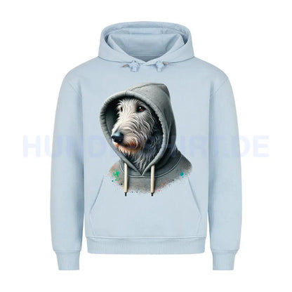 Premium Hoodie "Irischer Wolfshund Hooded 2" Babyblau – hunde-shirt.de