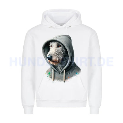 Premium Hoodie "Irischer Wolfshund Hooded 2" Weiß – hunde-shirt.de