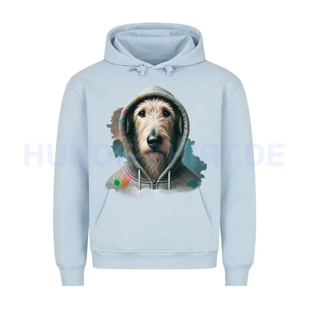 Premium Hoodie "Irischer Wolfshund Hooded" Babyblau – hunde-shirt.de