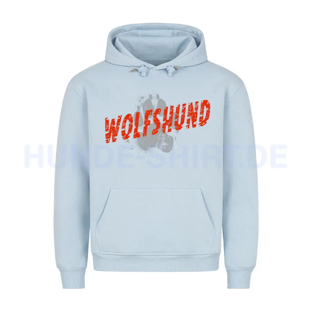 Premium Hoodie "Irischer Wolfshund - PAW" Babyblau – hunde-shirt.de