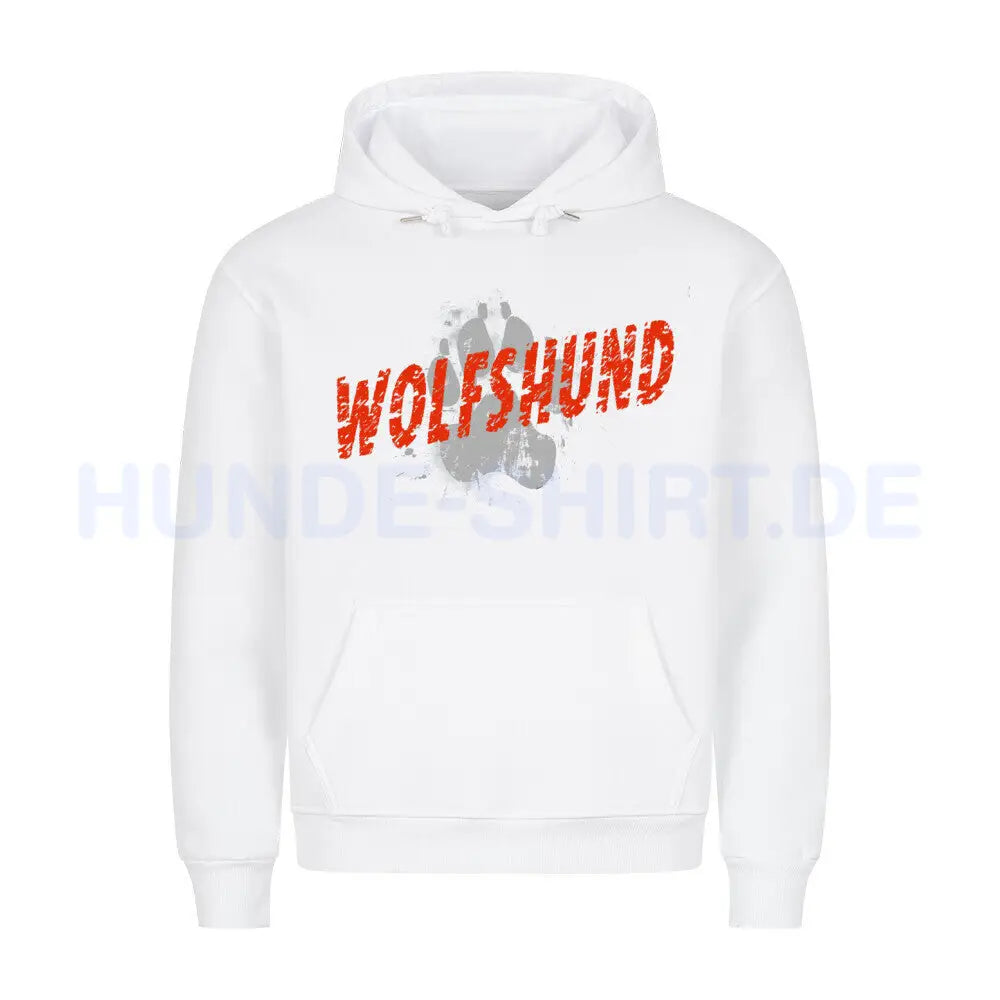 Premium Hoodie "Irischer Wolfshund - PAW" Weiß – hunde-shirt.de