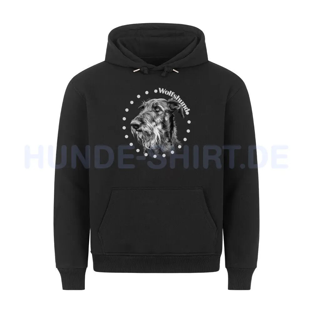 Premium Hoodie "Irischer Wolfshund R" Schwarz – hunde-shirt.de