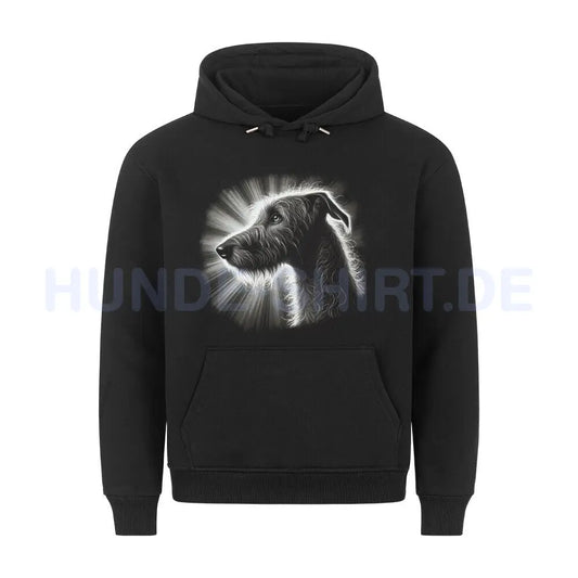 Premium Hoodie "Irischer Wolfshund - Shine" Schwarz – hunde-shirt.de