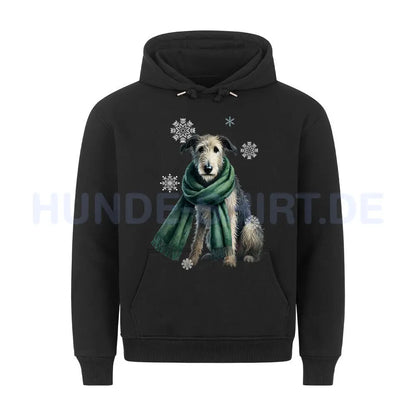 Premium Hoodie "Irischer Wolfshund Winter" Schwarz – hunde-shirt.de