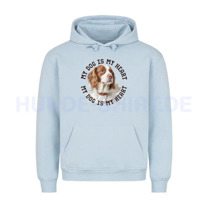 Premium Hoodie "Irish red and white Setter" Babyblau – hunde-shirt.de