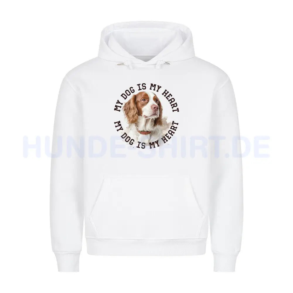 Premium Hoodie "Irish red and white Setter" Weiß – hunde-shirt.de