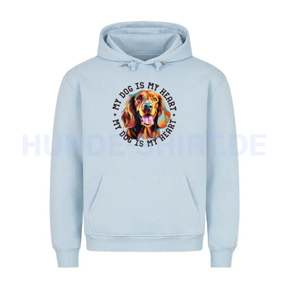 Premium Hoodie "Irish Setter HEART" Babyblau – hunde-shirt.de