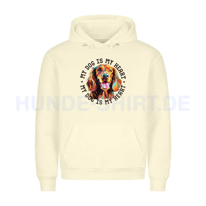 Premium Hoodie "Irish Setter HEART" Beige – hunde-shirt.de