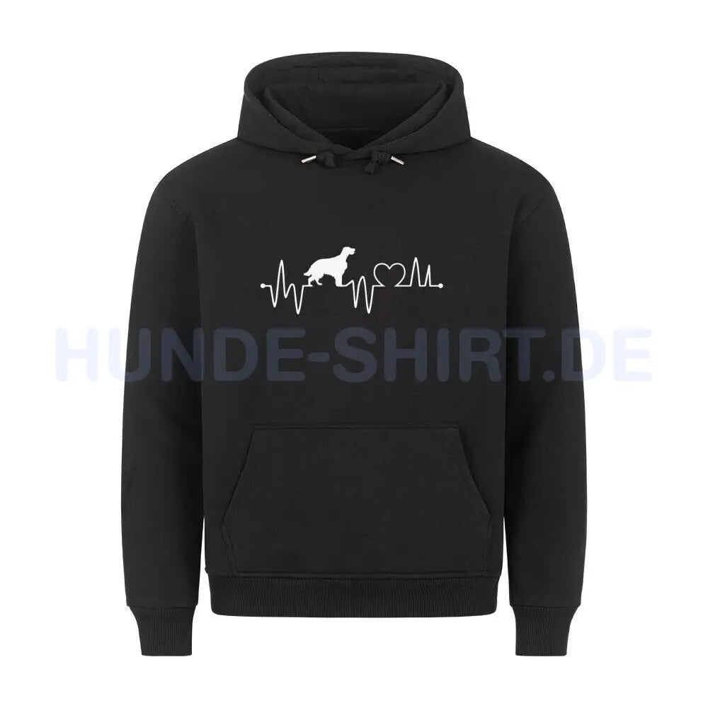 Premium Hoodie "Irish Setter - Heartbeat" Schwarz – hunde-shirt.de