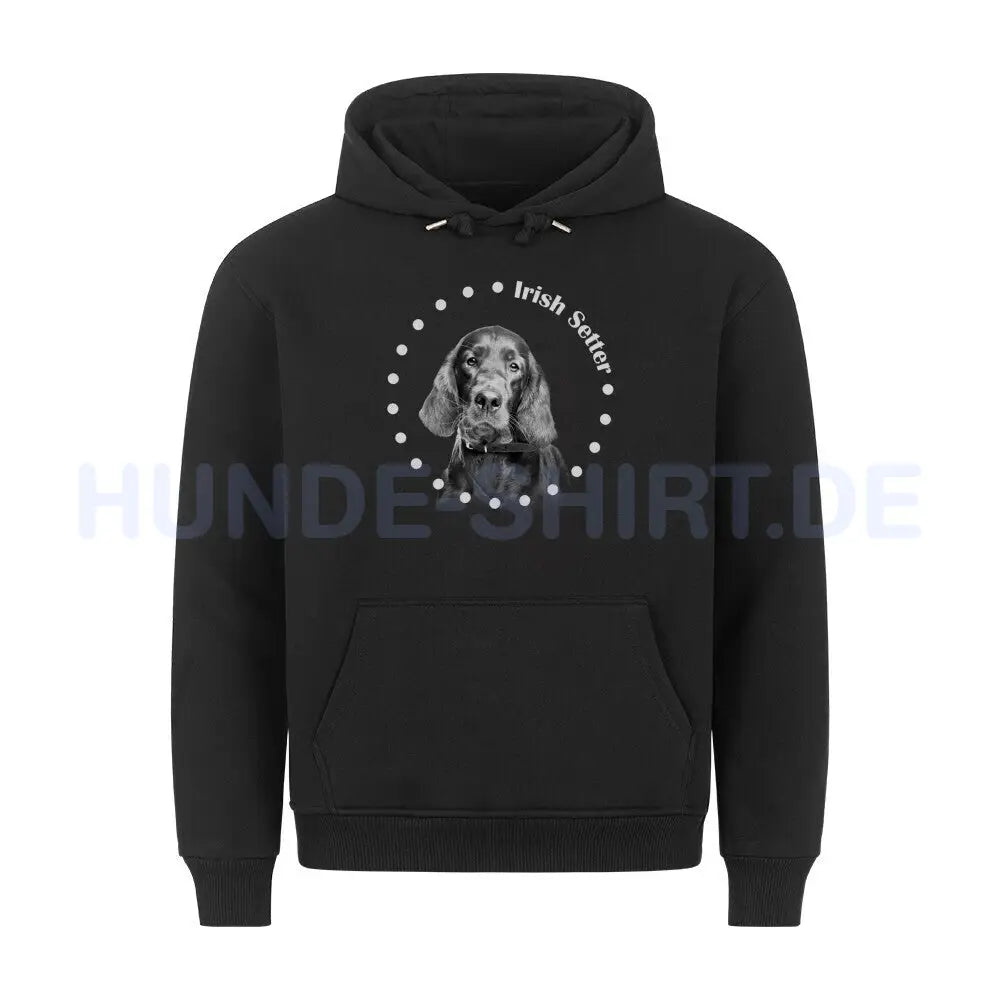 Premium Hoodie "Irish Setter Rounded" Schwarz – hunde-shirt.de