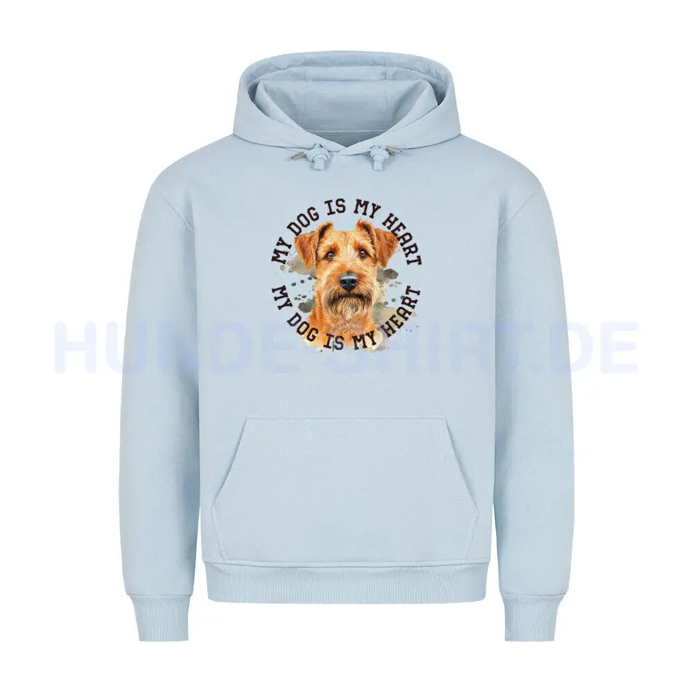 Premium Hoodie "Irish Terrier HEART" Babyblau – hunde-shirt.de