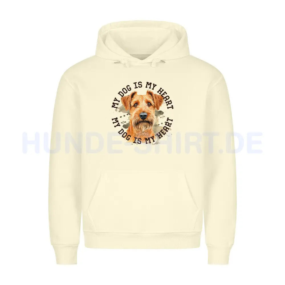 Premium Hoodie "Irish Terrier HEART" Beige – hunde-shirt.de