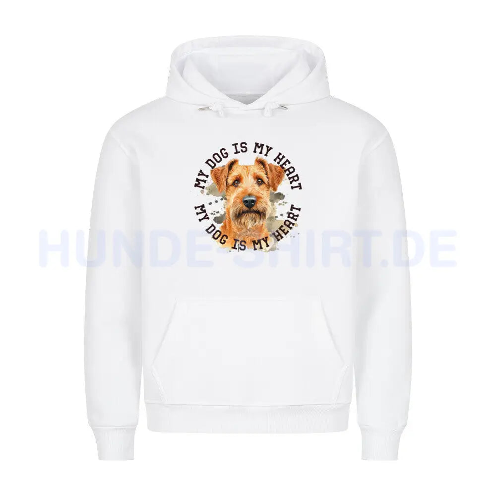 Premium Hoodie "Irish Terrier HEART" Weiß – hunde-shirt.de