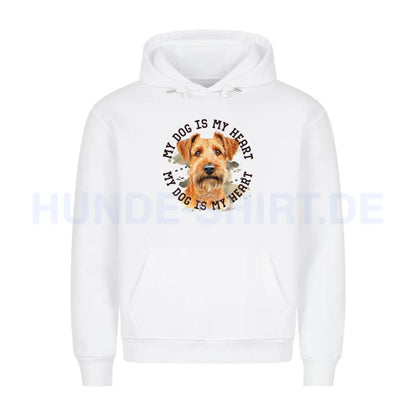 Premium Hoodie "Irish Terrier HEART" Weiß – hunde-shirt.de