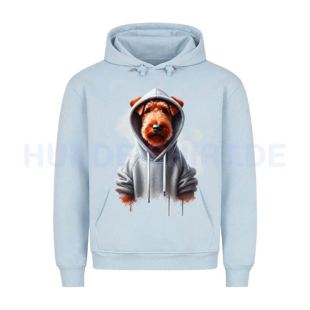 Premium Hoodie "Irish Terrier Hooded" Babyblau – hunde-shirt.de