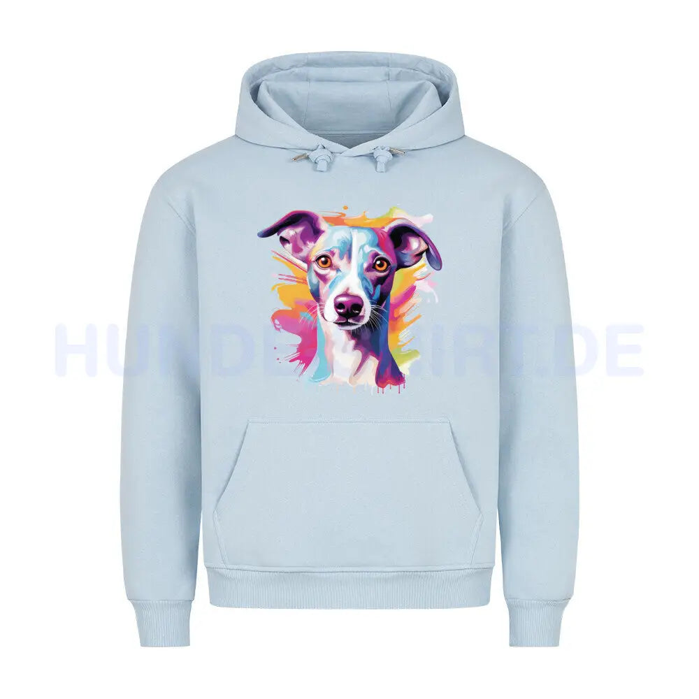 Premium Hoodie "Italian Greyhound / Windspiel Paint" Babyblau – hunde-shirt.de