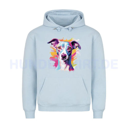 Premium Hoodie "Italian Greyhound / Windspiel Paint" Babyblau – hunde-shirt.de