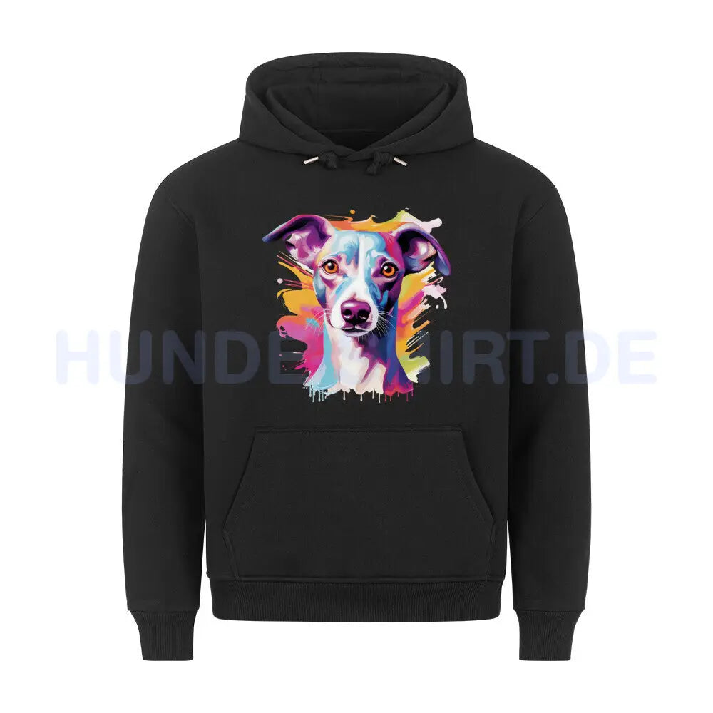 Premium Hoodie "Italian Greyhound / Windspiel Paint" Schwarz – hunde-shirt.de