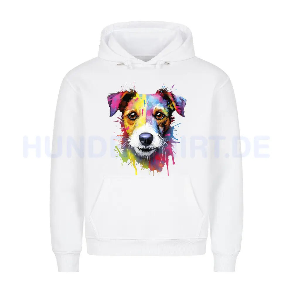 Premium Hoodie "Jack Russell Paint" Weiß – hunde-shirt.de