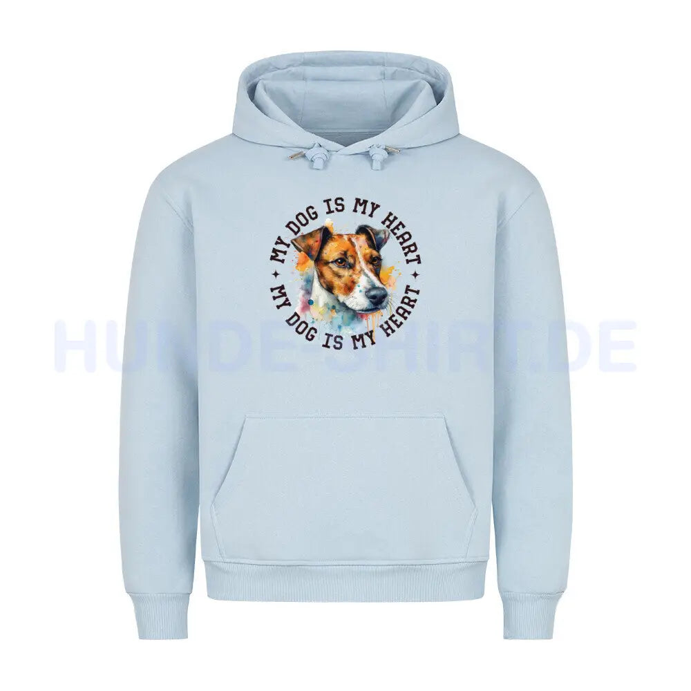 Premium Hoodie "Jack Russell Terrier HEART" Babyblau – hunde-shirt.de