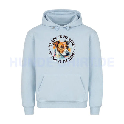 Premium Hoodie "Jack Russell Terrier HEART" Babyblau – hunde-shirt.de