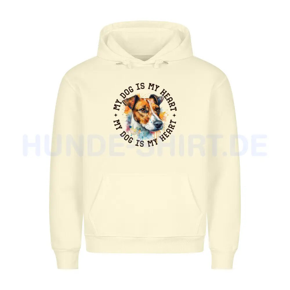 Premium Hoodie "Jack Russell Terrier HEART" Beige – hunde-shirt.de