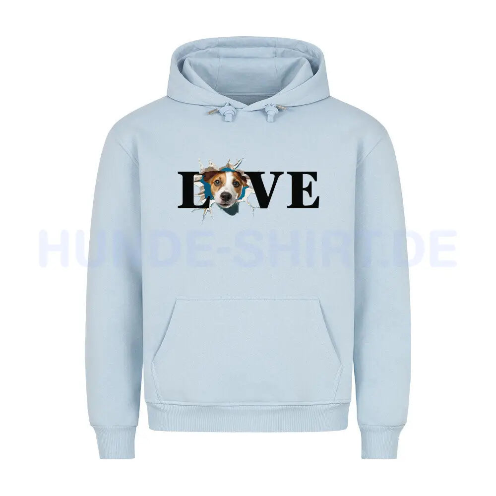 Premium Hoodie "Jack Russell Terrier - LOVE" Babyblau – hunde-shirt.de