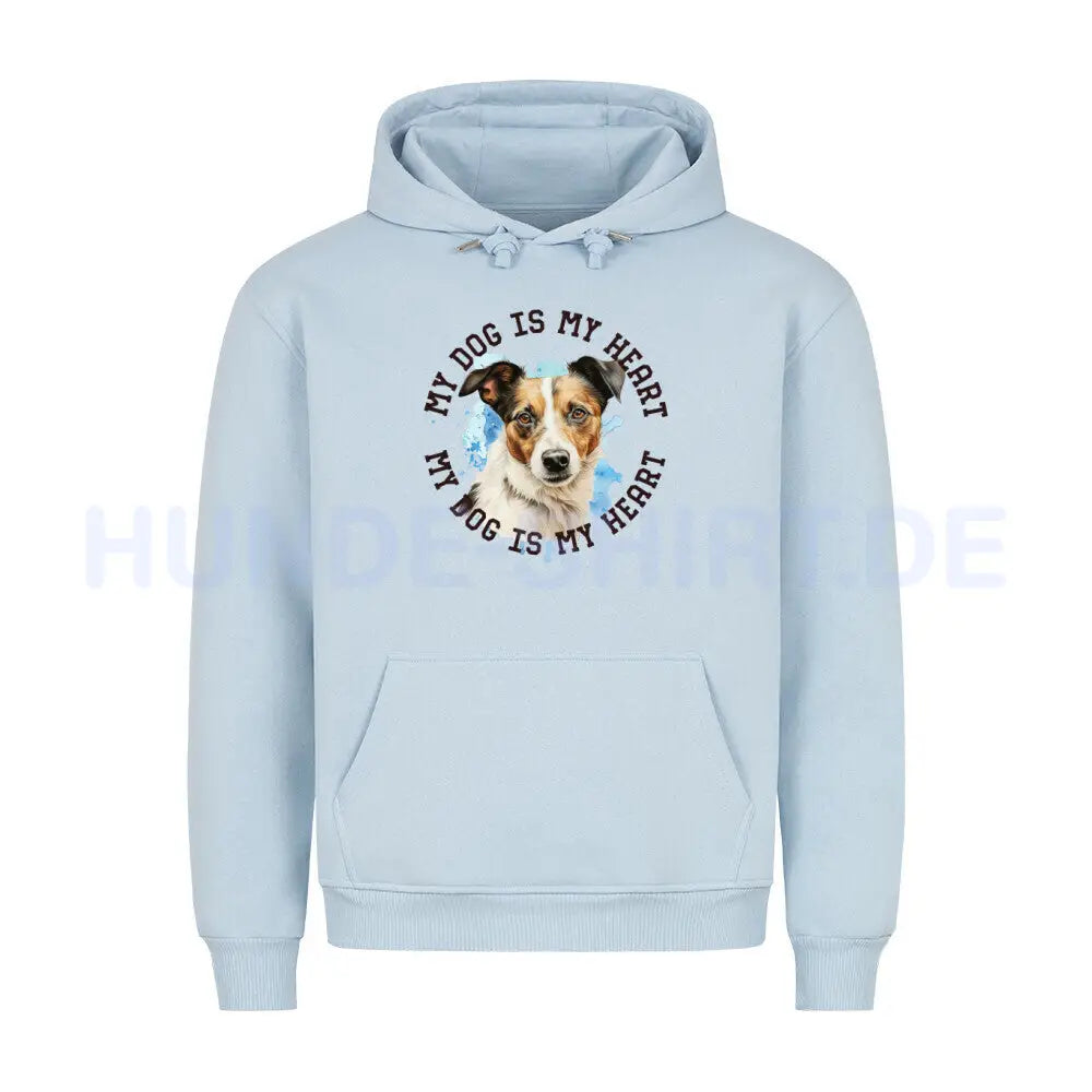 Premium Hoodie "Jack Russell Terrier mix HEART" Babyblau – hunde-shirt.de