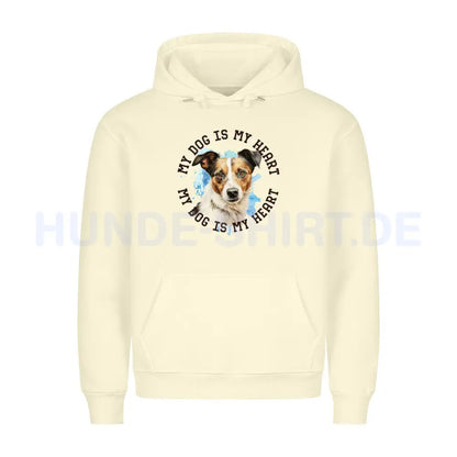 Premium Hoodie "Jack Russell Terrier mix HEART" Beige – hunde-shirt.de