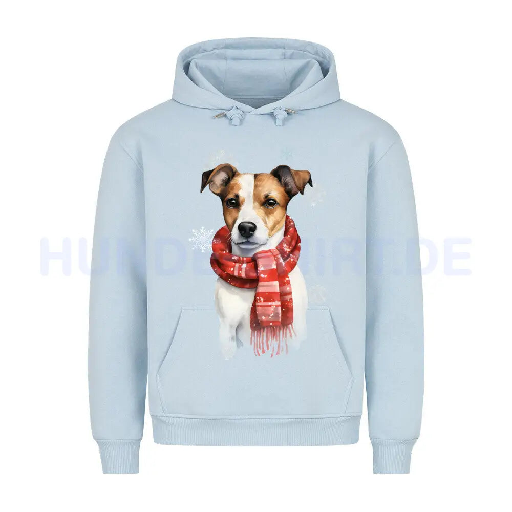 Premium Hoodie "Jack Russell Terrier Winter" Babyblau – hunde-shirt.de