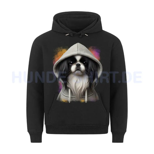 Premium Hoodie "Japan Chin Hooded" Schwarz – hunde-shirt.de