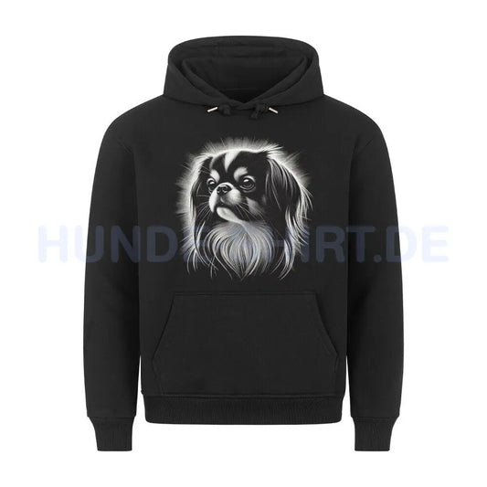 Premium Hoodie "Japanese Chin Shine" Schwarz – hunde-shirt.de