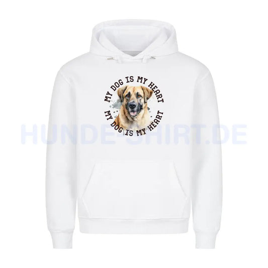 Premium Hoodie "Kangal HEART" Weiß – hunde-shirt.de