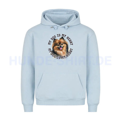 Premium Hoodie "Kleinspitz HEART 2" Babyblau – hunde-shirt.de