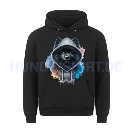 Premium Hoodie "Kleinspitz schwarz Hooded" Schwarz – hunde-shirt.de