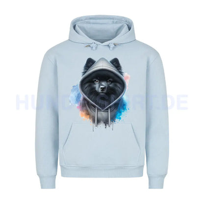 Premium Hoodie "Kleinspitz schwarz Hooded" Babyblau – hunde-shirt.de