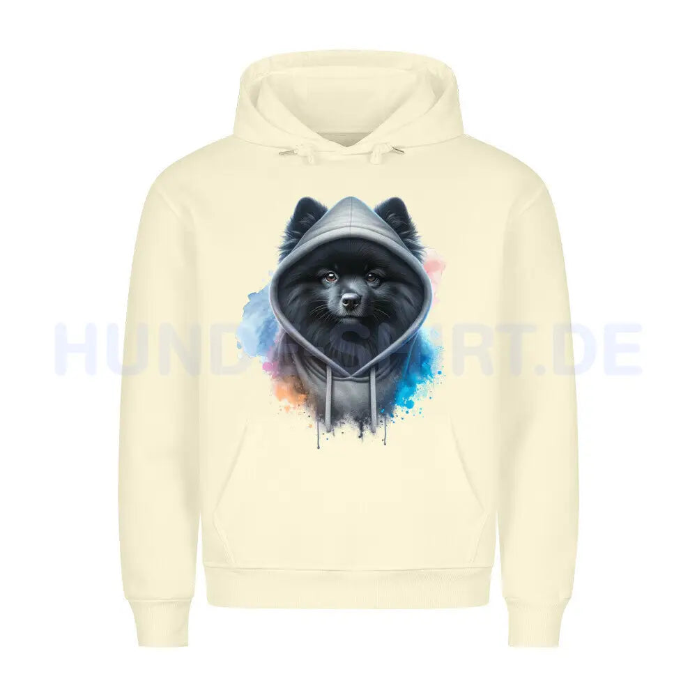 Premium Hoodie "Kleinspitz schwarz Hooded" Beige – hunde-shirt.de