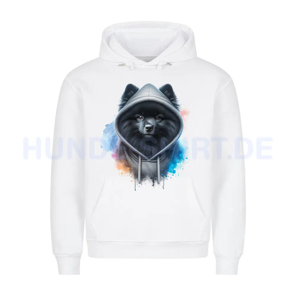 Premium Hoodie "Kleinspitz schwarz Hooded" Weiß – hunde-shirt.de