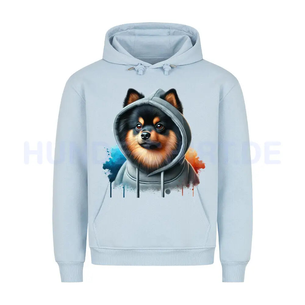 Premium Hoodie "Kleinspitz tan Hooded" Babyblau – hunde-shirt.de