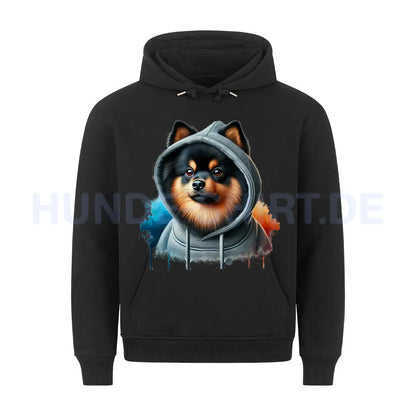 Premium Hoodie "Kleinspitz tan Hooded" Schwarz – hunde-shirt.de