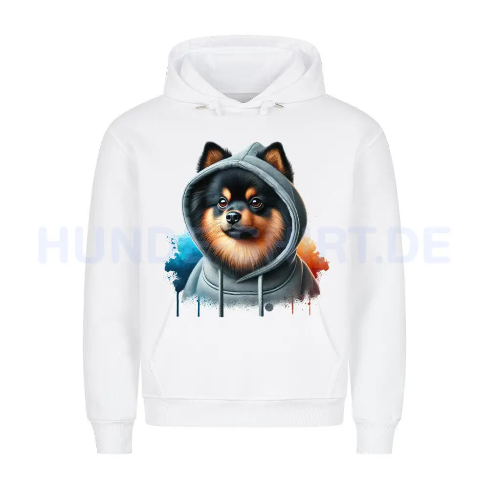 Premium Hoodie "Kleinspitz tan Hooded" Weiß – hunde-shirt.de